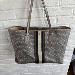 Tory Burch Brown and Black Patterned Tote